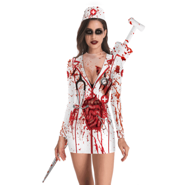 bloody nurse dress halloween prop, feature image