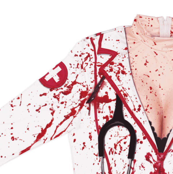bloody nurse dress halloween prop, the sleeves